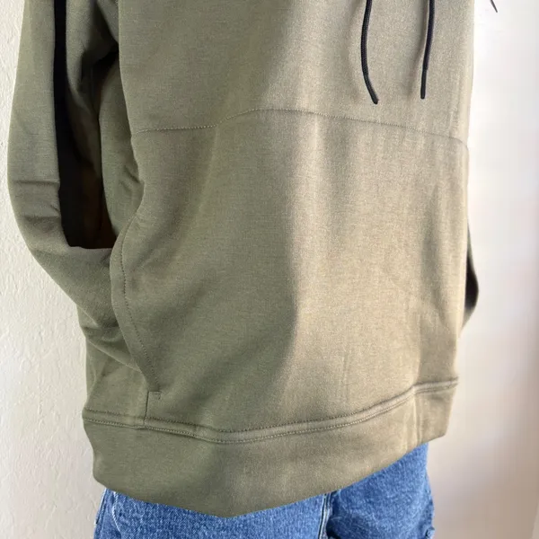 NEW NOBULL Womens Performance Training Hoodie Drawstring‎ Small Olive Green - Image 3