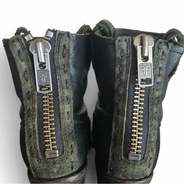 Frye Women Leslie Artisan Black Leather Boho Zip Ankle Boot Size 6.5 - Image 8