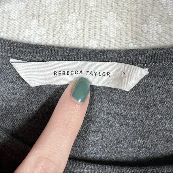 Rebecca Taylor Grey Puff Short Sleeve‎ Top - Image 3