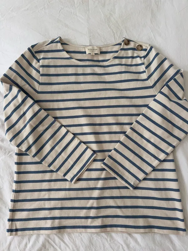 Sézane Stripe Shirt Top Blue  - Image 3