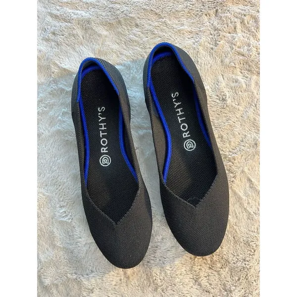 Rothy's Women's Black Ballet Flats Size 9 Round Toe Slip-On Shoes - Image 9