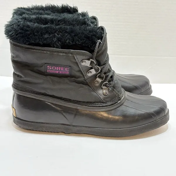 Vintage Sorel Kaufman Duck Boots Womens 10 Winter Rain Snow Ankle Lace Up - Image 2