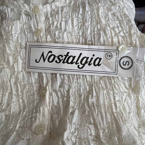 Vintage Nostalgia Lace Maxi Dress‎ Cream Romantic Cottagecore Small Deadstock - Image 14