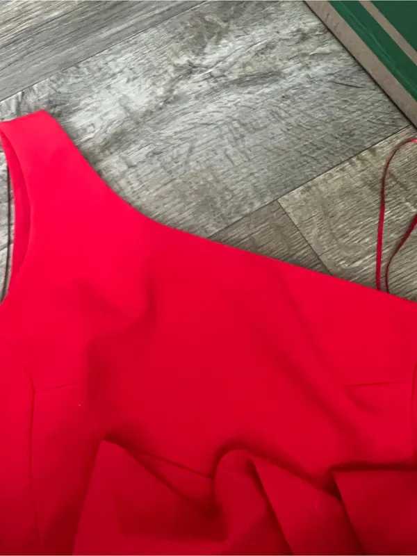 French connection Red One-Shoulder Spaghetti Strap Dress - Image 11