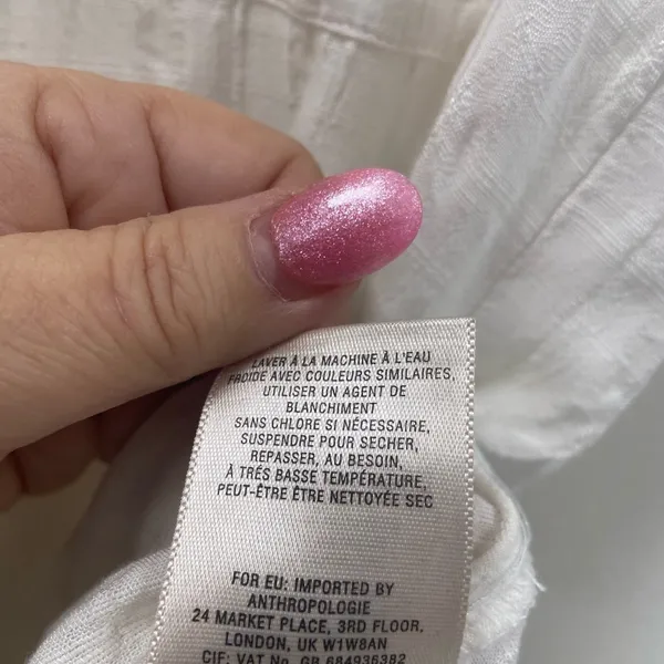 Anthropologie Maeve white tank top women’s size large - Image 5