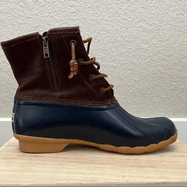 Sperry Saltwater Brown & Blue‎ Duck Boots 10 - Image 9