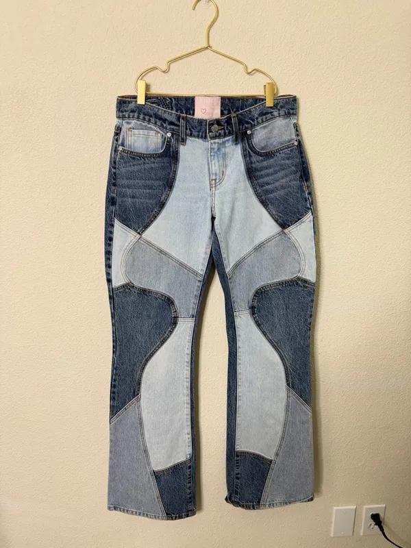Revice Denim A-List Piece of Me Patchwork Jeans Flare‎ Womens Size 29 - Image 6