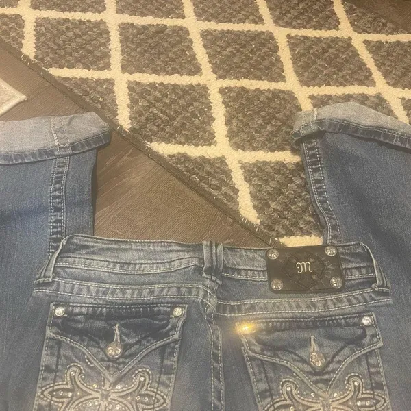 COPY - Gently worn Miss me jeans:).. light wash denim, boot cut - Image 4