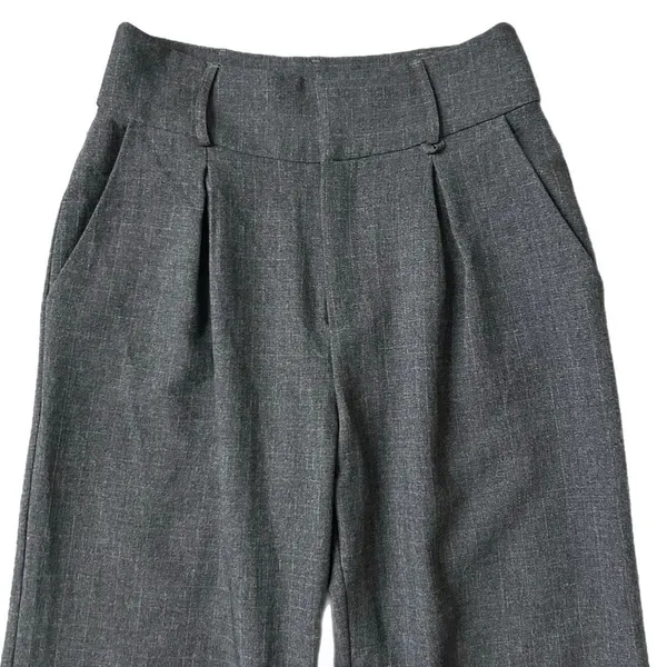 For Love & Lemons Turner Wide Leg Cropped Pants in Gray Size Small - Image 3
