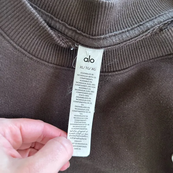 Alo Yoga Accolade Crew Neck Pullover Brownstone Size XL Sweatshirt Unisex - Image 6