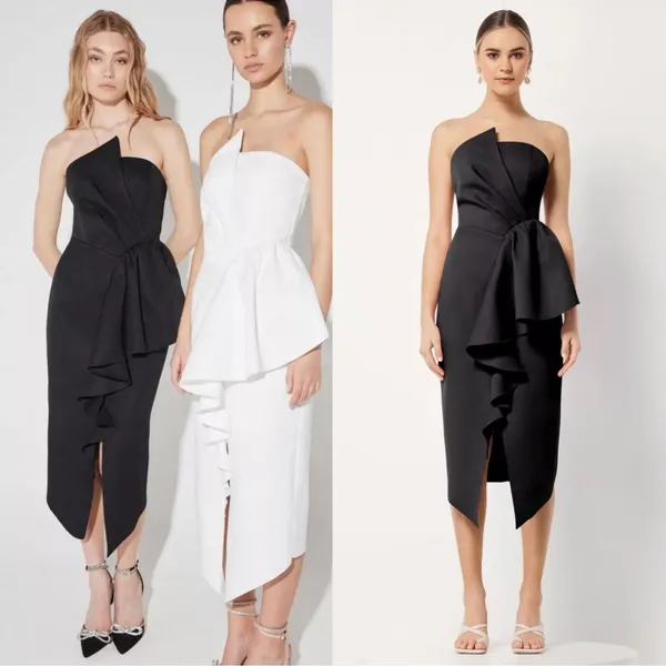 Elliatt MADILYN‎ midi cascade Ruffle Strapless Cocktail Dress size XS. NWT - Image 4