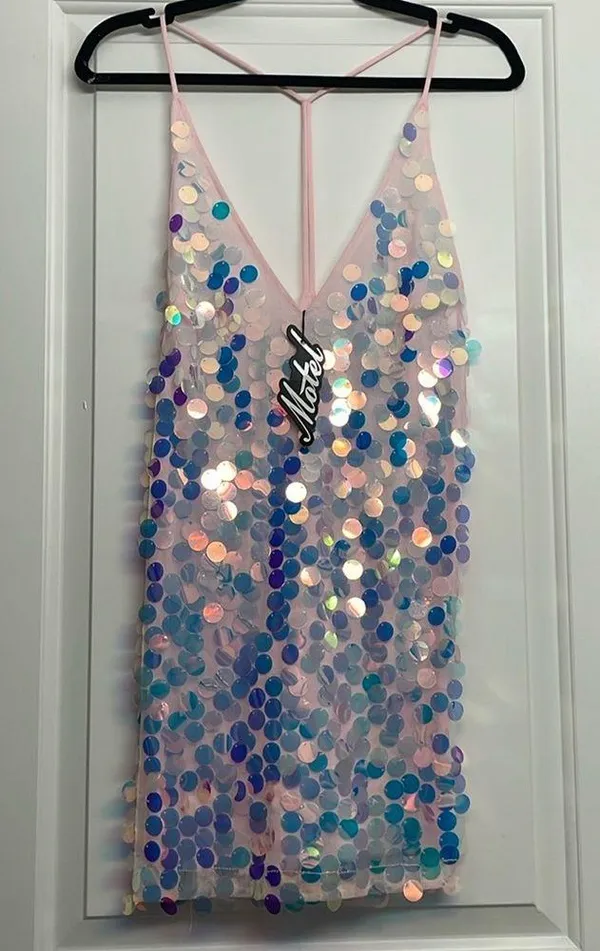 NWT Motel Pink Mermaid Scale Dress - Image 8