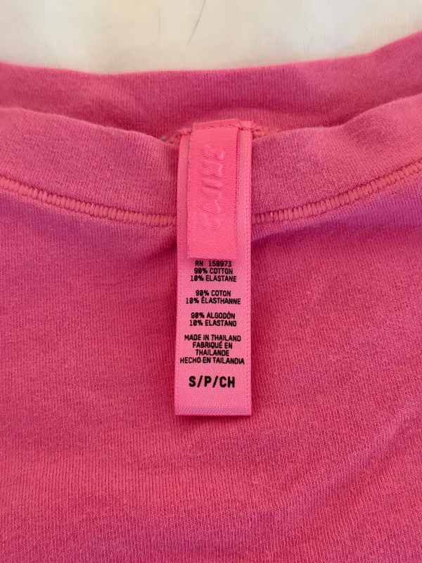 SKIMS Cropped Hot Pink Women's Fits Everybody T-Shirt - Image 2