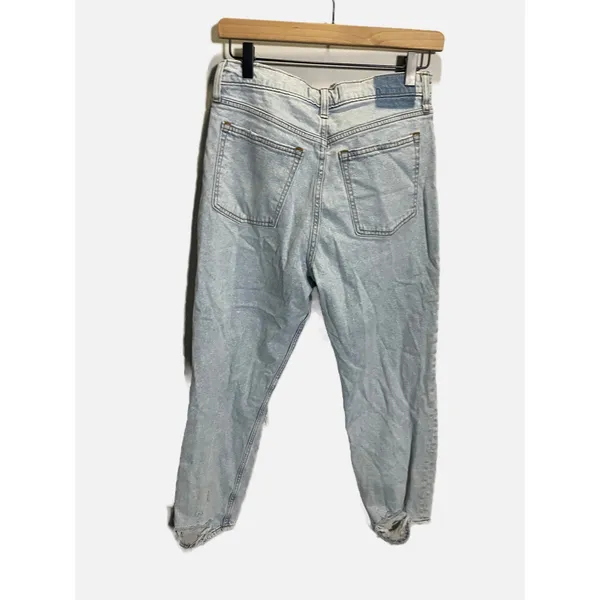 Abercrombie & Fitch Mom Jeans Womens 28/6R Light Wash Distressed High Rise Denim - Image 5