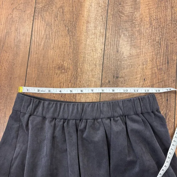 Artizia WILFRED FREE Nescher Mini Skirt Gray Faux Wrap Suede Pull On Sz XS - Image 6