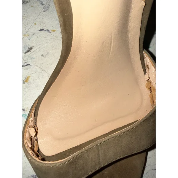 Steve Madden Olive Green Faux Suede Ankle Tie Stiletto Sandal Heels Womens Party - Image 5