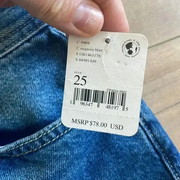 NWT Free People We The Free Maggie Mid Rise Straight In Sequoia Blue Sz 25 - Image 6