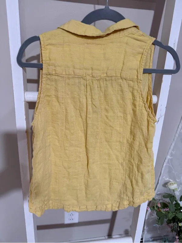Maeve by Anthropologie Sunlit Yellow Sleeveless Button-Up Camisole - Image 4