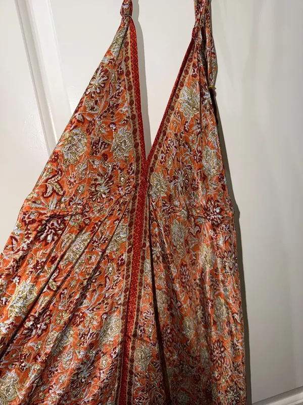 India Silk Tiered Halter Maxi dress - Image 6