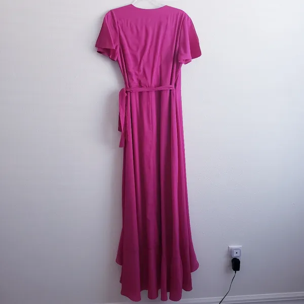 Lulu's Magenta Ruffle Maxi Wrap Dress - Image 6