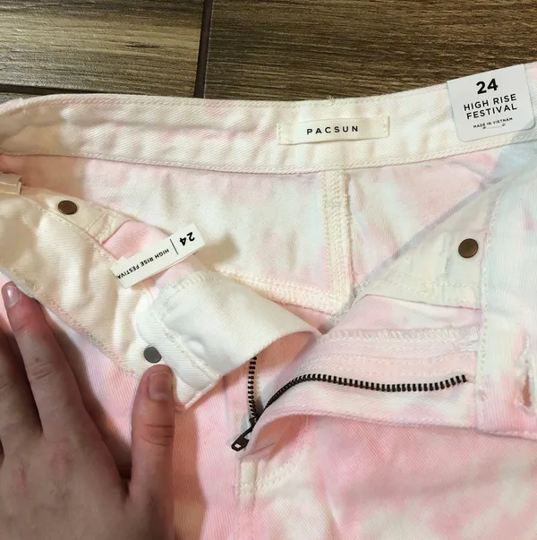 Pink Tie Dye Jean Shorts - Image 5