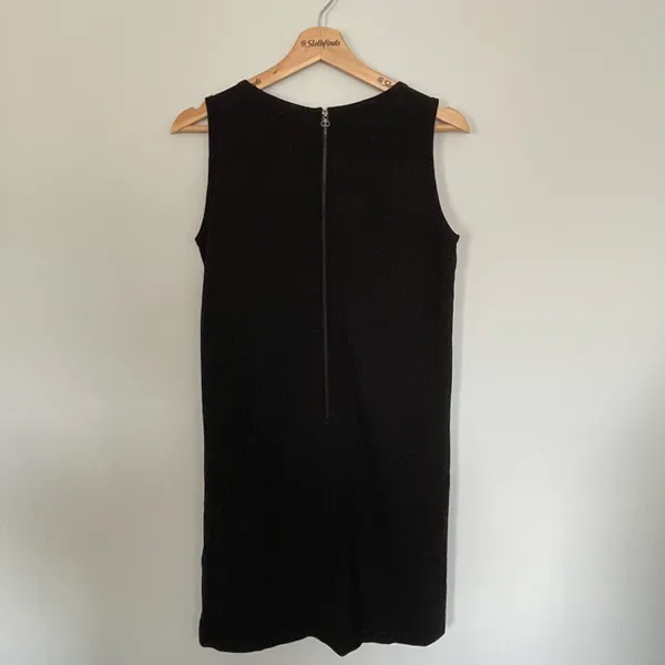 Leather Front Sheath Sleeveless Dress- Black- Size Medium - Image 8