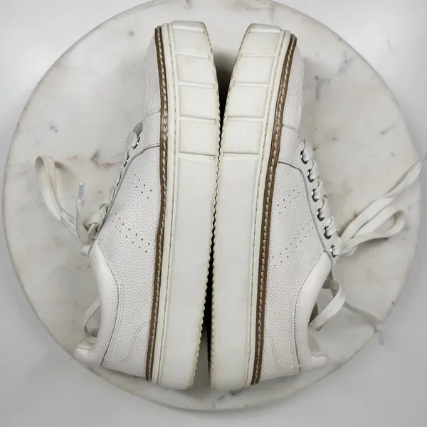 Vince Camuto Rezelli Platform Sneakers Womens 7.5 White Leather Lace-Up Shoes - Image 9