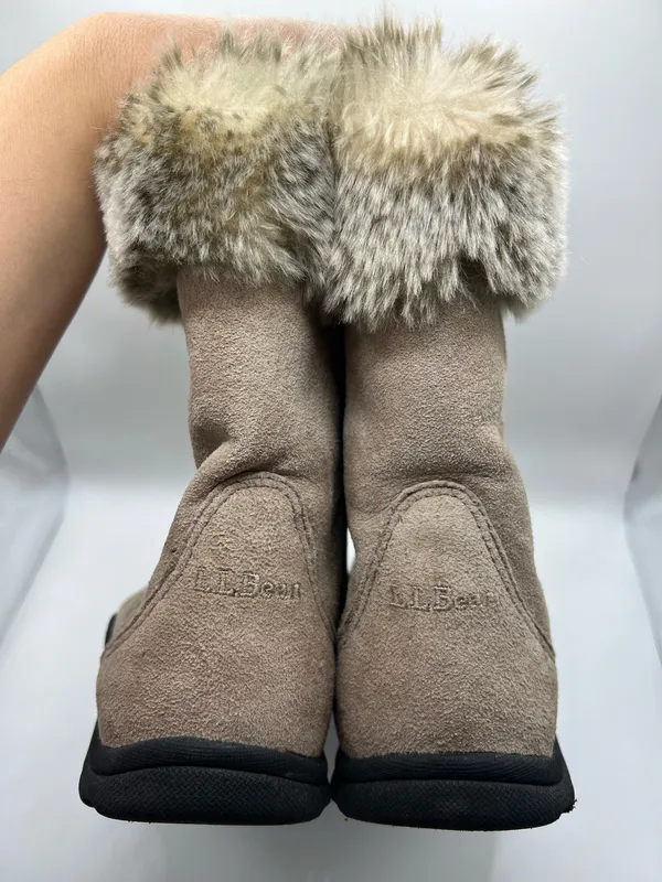 L.L.Bean Winter Snow Boots Suede Faux Fur Trim Cozy Outdoor Hiking Women’s 7.5 M - Image 6