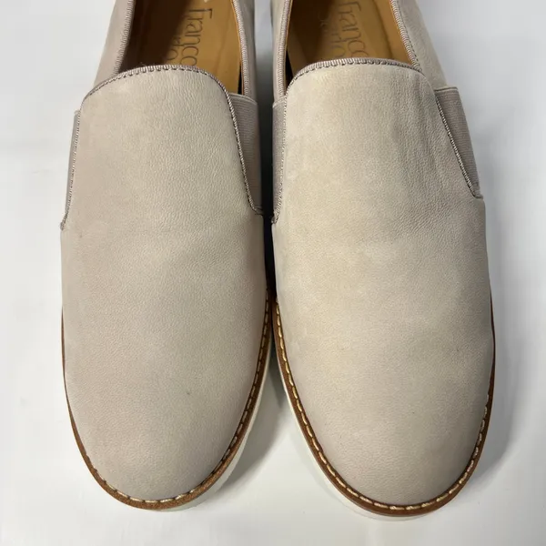 Franco Sarto Slip On Platform Loafers Womens 8M Taupe‎ Leather Casual Shoes - Image 4