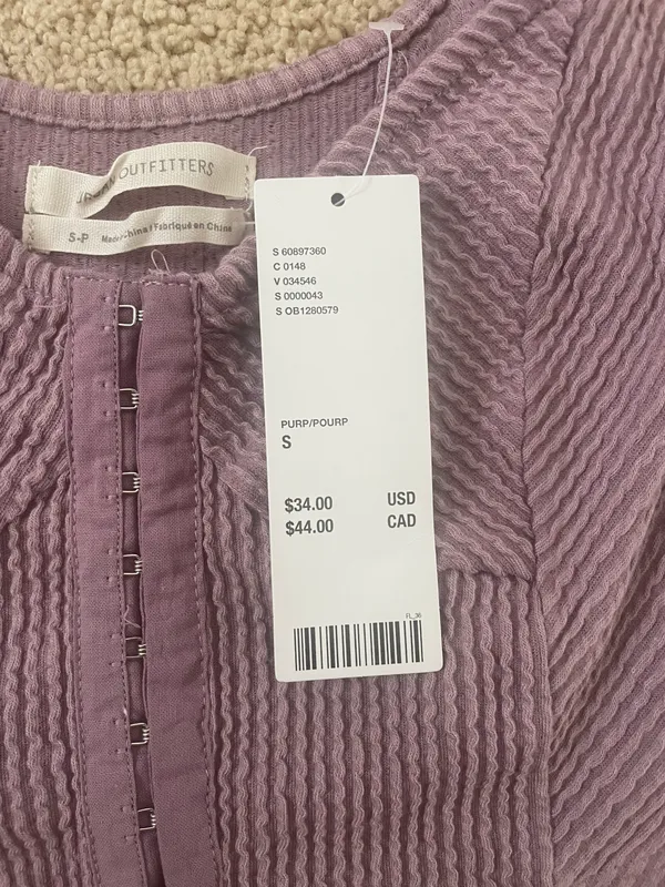 Urban Outfitters Purple Ribbed Crop Top - Image 2