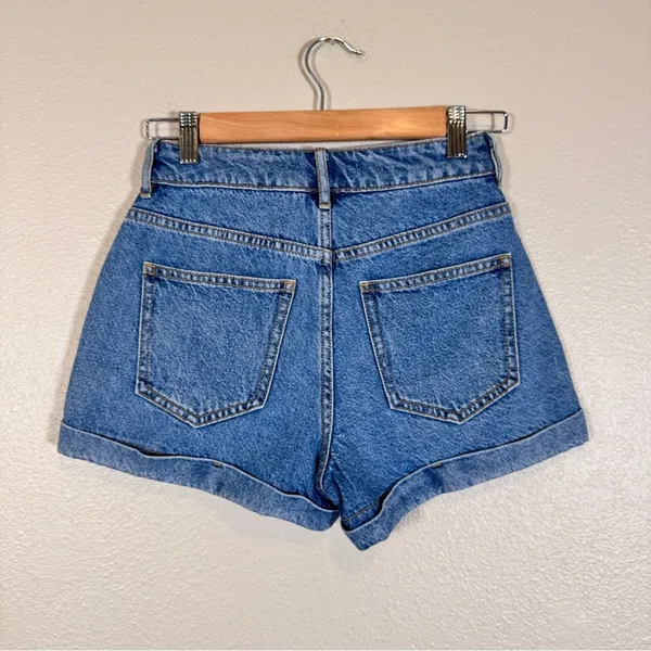 Pacsun Blue High Rise Mom Jean Shorts Womens 24 Denim Casual Beachy Summer Vaca - Image 8