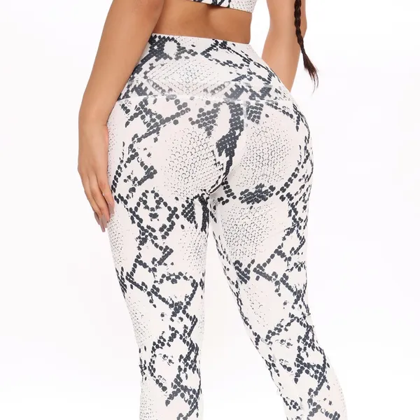 Nwt La Society Yoga Snake Print Padded Set : Leggings And Top S - Image 4