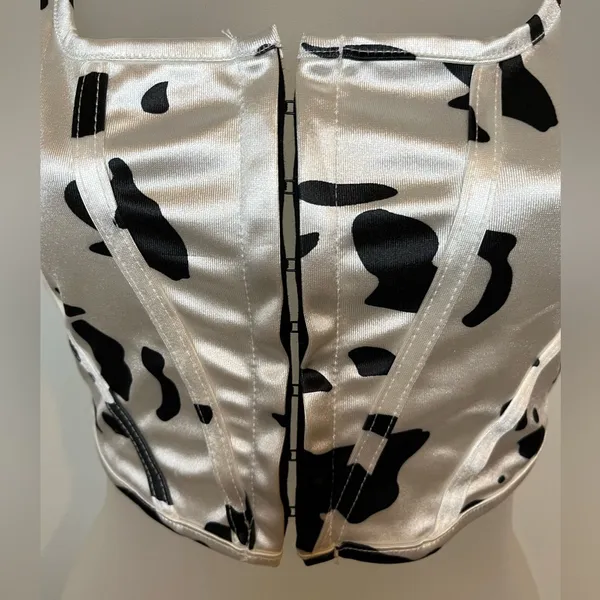 Women’s Cow Print Corset Style Crop Tank Size Small - Image 4