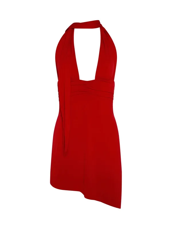 Tiger Mist ‘Luna’ Red Plunge Mini Dress - Image 6