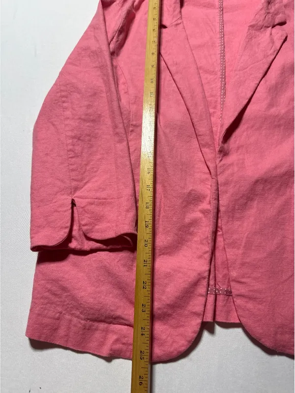 Skies Are Blue XL Pink Linen Rayon Spandex Blazer - Image 4