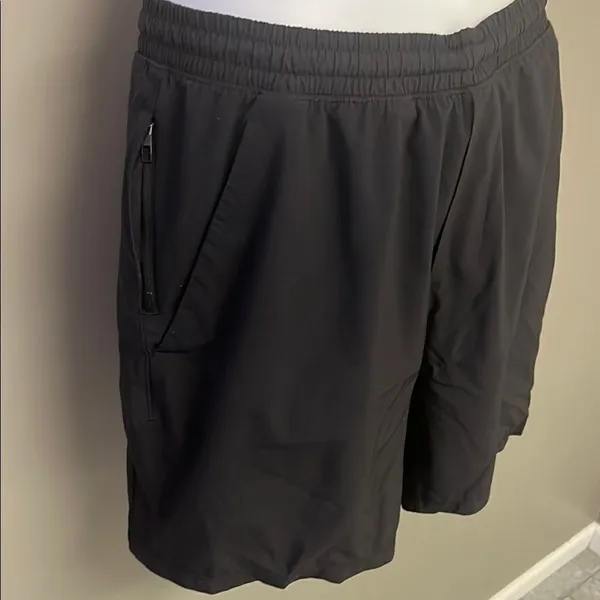 Lululemon Women’s Pull-On Elastic Black Athletic Shorts Drawstring Pockets-Med - Image 2