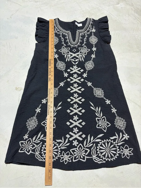 THML Embroidered Floral Shift Dress SMALL boho - Image 3