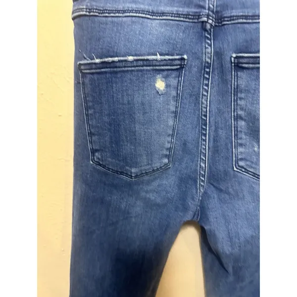 Zara Woman Premium Denim Collection‎ Jeans Blue Distressed High Rise Skinny 4 - Image 4