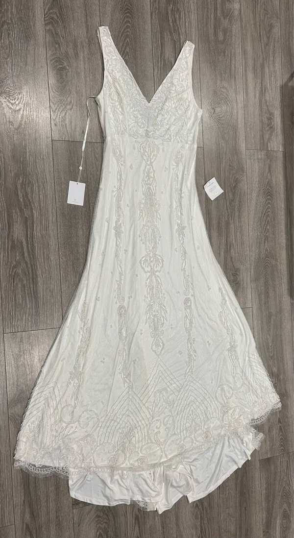 New Lulus Passionate White Beaded Sequin Mermaid Maxi Dress Size XL MSRP $318 - Image 6