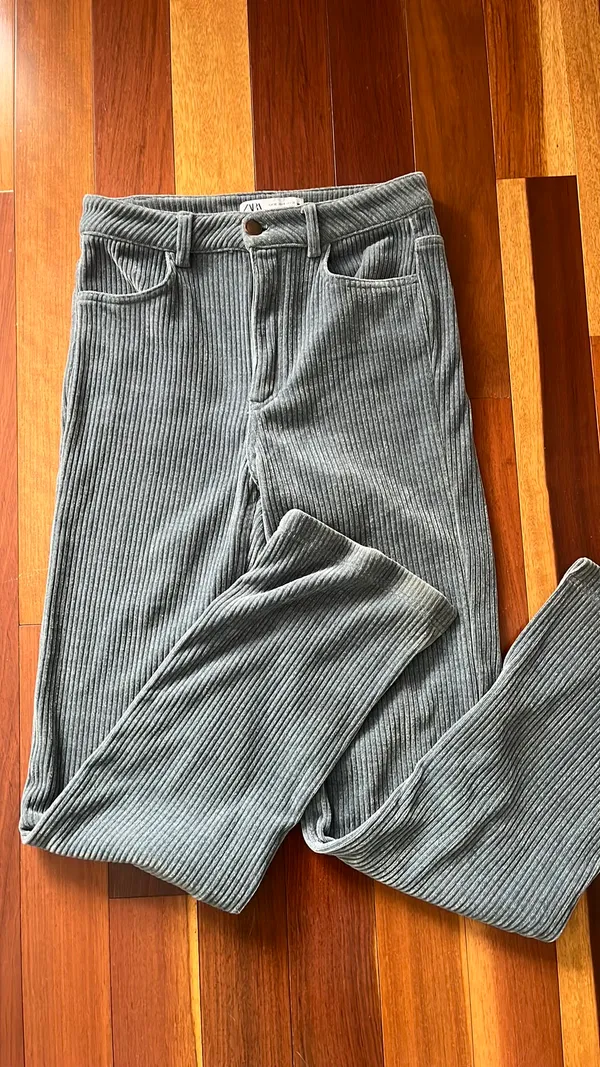 ZARA Blue Corduroy Pants - Image 4