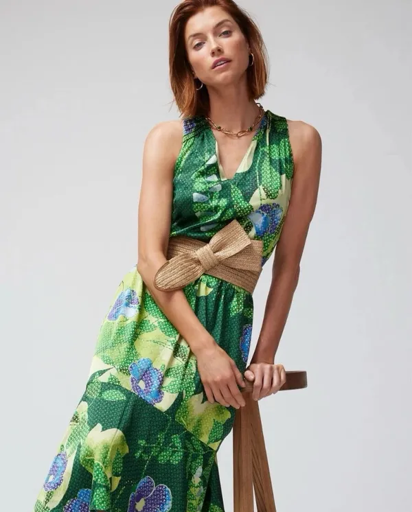 White House Black Market Floral Hi-Lo Midi Maxi Dress Size 2 NWT - Image 3