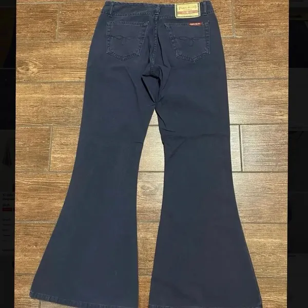 Paris Blues originals Vintage Y2K Low Rise Flare flared Leg Jeans 29x30 dark was - Image 2