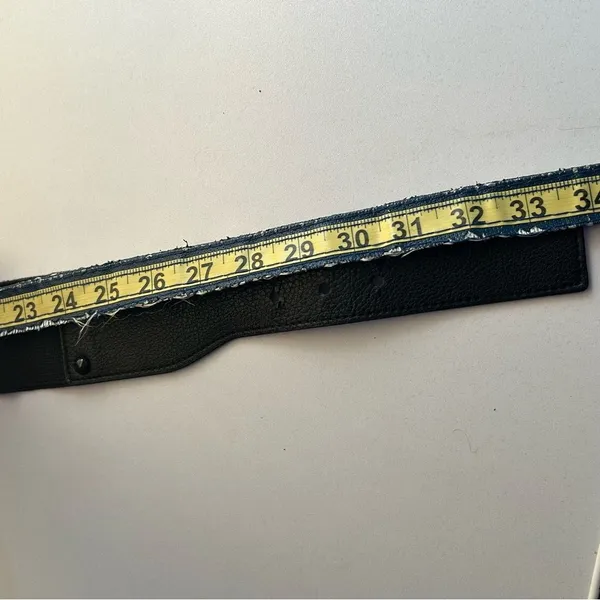 Express Black Faux Leather Wide Belt S/M Adjustable - Image 5