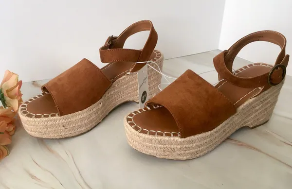 Espadrille Sandals, Size 8 1/2 Brown - Image 4