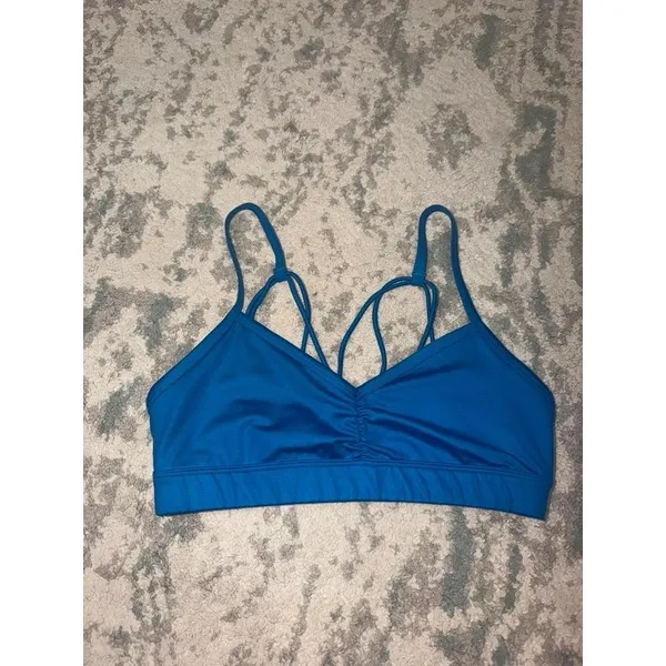 Alo Yoga Blue Strappy Criss Cross Back Sports Bra Size Small - Image 3