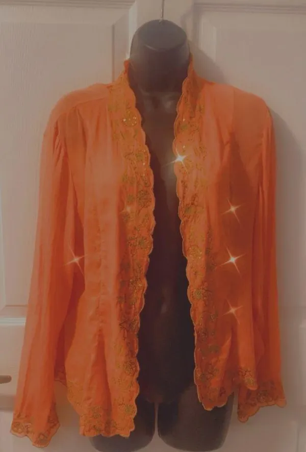 Very sheer cover shirt Orange Size L - Image 2