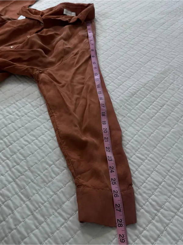 Lucy Paris Women’s S Burnt Orange Maggie Button-Down Shirt Oversized - Image 10