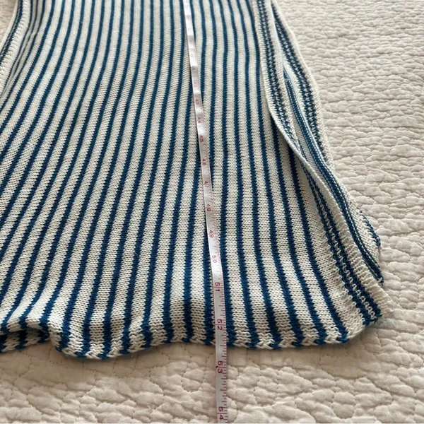 Women’s Blue White Striped Knit Cut Out Dress Small - Image 11
