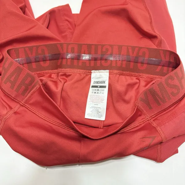 GYMSHARK Leggings Women Sz Medium Full length Contouring Red Side Pockets B3a6s - Image 8