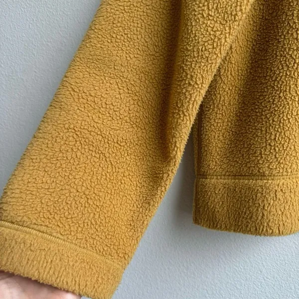 EVERLANE ReNew Oversized Plush Fleece Sweatshirt Teddy Crewneck Mustard Size XS - Image 2